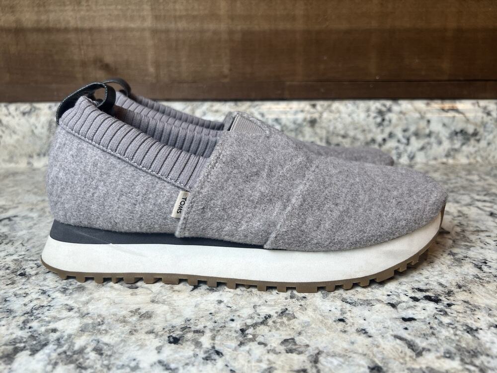 TOMS Alpargata Athletic 2.0 Slip On Gray Flannel Shoes Women’s 7 Sport Comfort